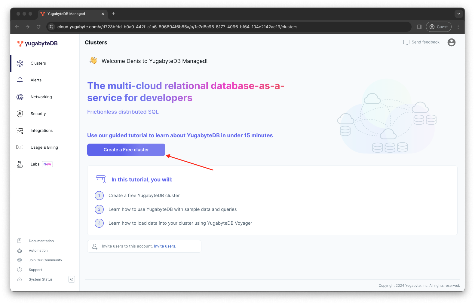 Create Cluster Create Cluster